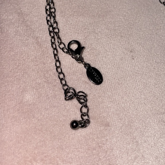 Express Red Crystal & Gun Metal Tear Drop Necklace - Picture 5 of 5